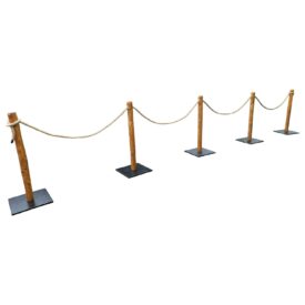 Houten afzetpalen set (6 palen + 7,50m jute touw)